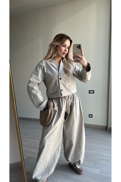 ForOus Short Trench Coat Shalwar Pants Suit