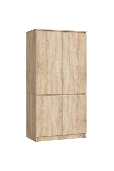 SERSIMO Dulap cu 4 uși, rafturi și bară pentru umerașe, PAL laminat, 90x51x180 cm, stejar sonoma
