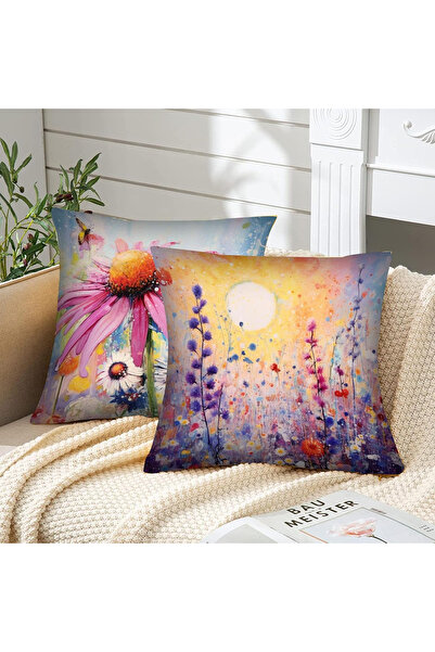 OEM Decorative pillowcases with floral pattern 45x45 cm set of 4 pieces
