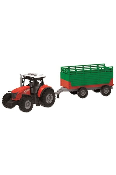 RS Toys Tractor with Detachable Trailer, Sounds & Lights, Friction-Powered