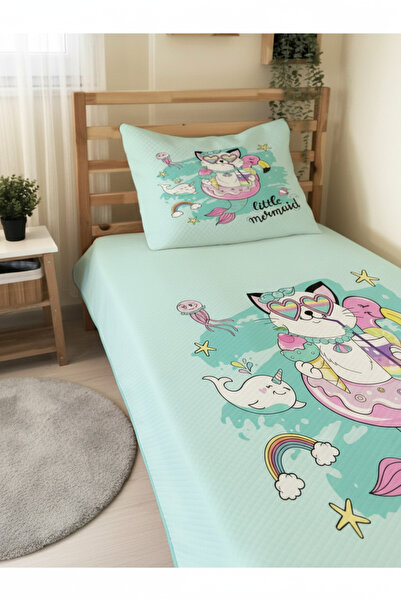 milroma Mermaid and Cute Cat Children's Pique Set