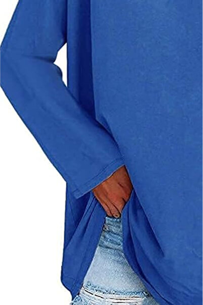 OEM Women's oversized loose blouse, long sleeve top, blue L