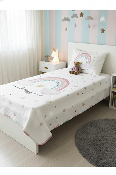 milroma Happy Children's Pique with Rainbow and Crown Pattern