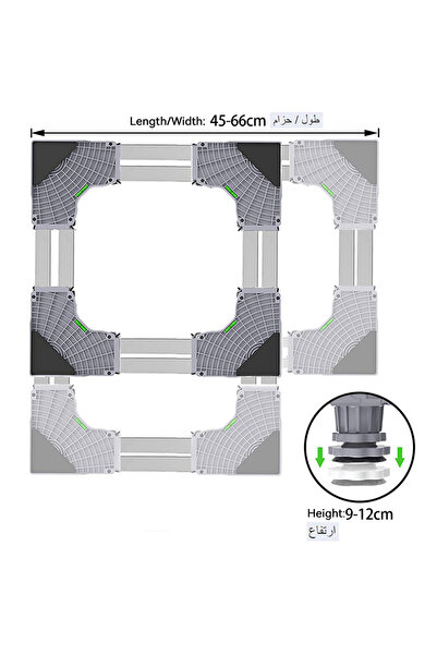 Sumkyle Washing Machine Base Stand with 4 Locking Wheels and 8 Strong Feet, Movable Universal Mobile Base