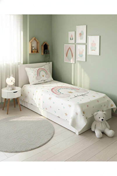 milroma Happy Children's Pique with Rainbow and Crown Pattern