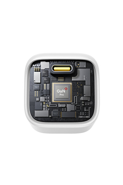 Baseus PicoGo Gan6 Pro 45W USB-C Ultra Mini Hızlı Şarj Aleti, Beyaz