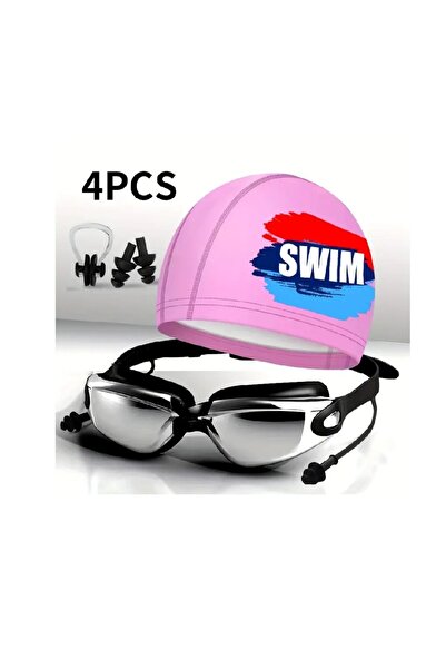 evimmabedim 4 lü set yüzme gözlüğü, havuz bonesi, kulak tıkacı ve burun klipsi