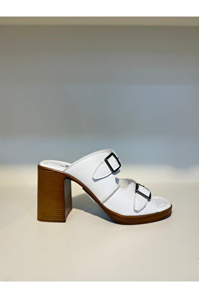 Venüs Kadın Hakiki Deri Topuklu Terlik 25322561Y