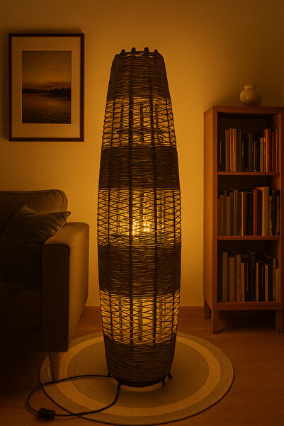 Efect Home Design Bohem,Ahşap,Jüt,Hasır,Doğal Lambader 125*32