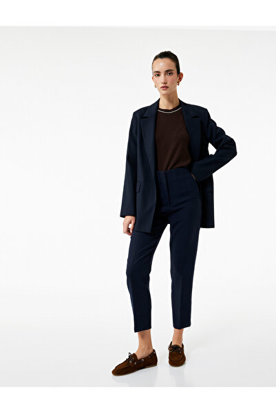 Koton بنطلون بدلة سيجارة نسائي باللون الأزرق البحري