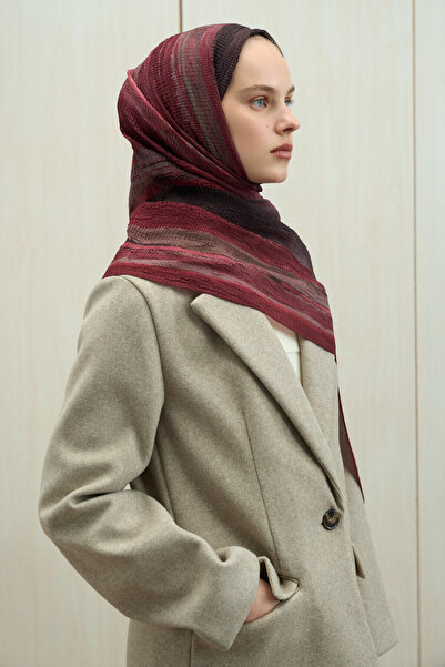 cs camellia scarf Elenora Muslin Shawl - Burgundy