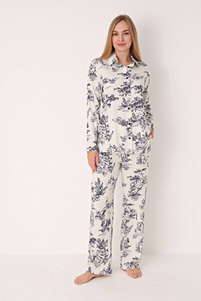 NBB Women's Long Sleeve Front Buttoned Pajama Set