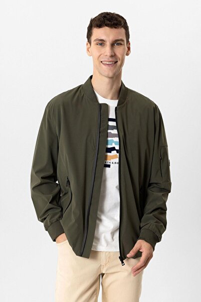 Back And Bond Haki Regular Fit Bomber Ceket Mont