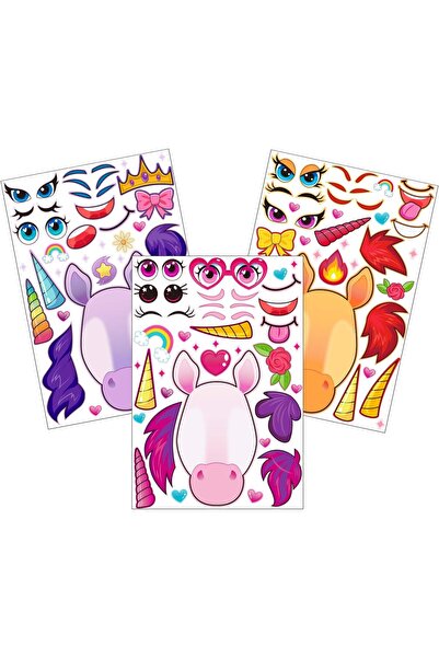 JOYIN 36-Piece Make-A-Face Unicorn Mix-and-Match Sticker Sheets, Party Supplies for Kids