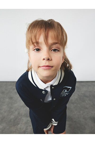 Koton سترة جامعية للبنات باللون الأزرق البحري