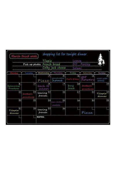 fun zone Generic Magnetic Dry Erase Board For Weekly Monthly Schedule - Black
