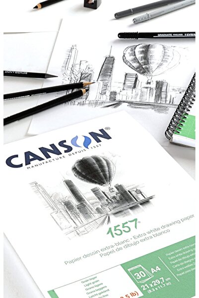 Canson 1557 - A3 pad with 50 sheets of white cartridge drawing paper 120 g/m²