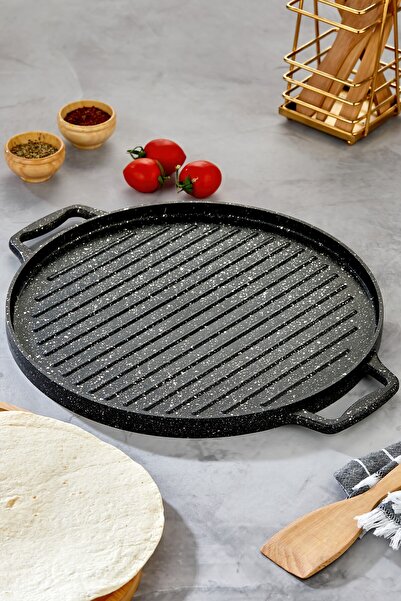 Cooker 34 cm Cast Granite Coated Pan Double Handle Pancake Pan