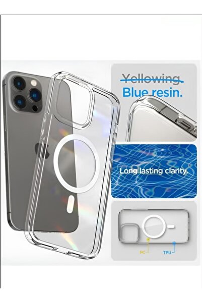 GENERAL iPhone 15 Pro Back Cover, Original Transparent Protective Case, Shockproof Case with Camera Protrusion.