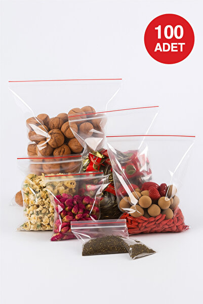 YOK YOK AMBALAJ 5x5 cm Kilitli Naylon Poşet | Mini Takı, Kına, Çerez Torbası | 100’lü Paket