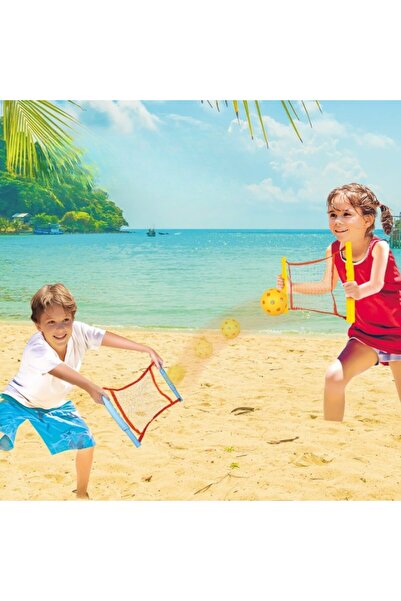 Spikeball Joc Flippy Kids, 2 jucători, Plajă/Parc/Interior, 2 plase, 2 mingi senzoriale, 50x30 cm, Multicolor