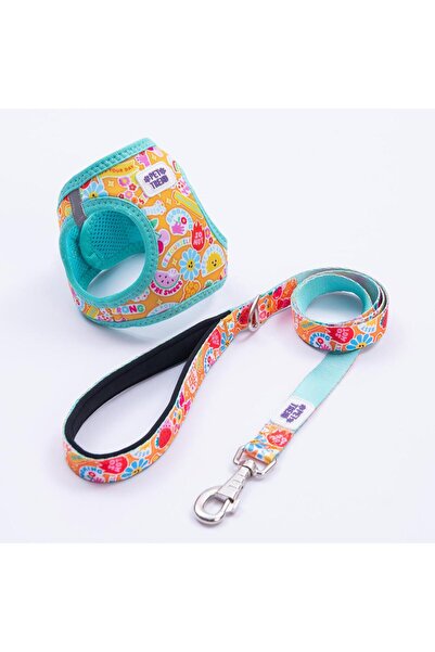 Pettrend Pixsy Pals Göğüs Tasması ve Sevk Kayışı Tasma Seti Emojili Kedi Köpe...