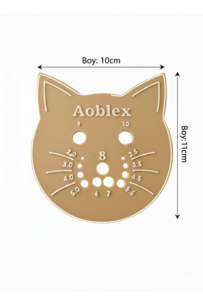 Aoblex Örgü Şişi Numaratör Ölçer - Şiş Kalınlığı Belirleme Cetveli - Tığ ve Ş...
