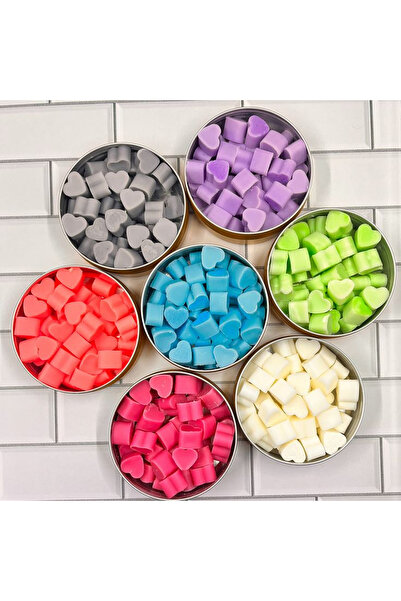 NİLCANDLE Aromaterapi İçin Kalp Şeklinde Mini Soya Mumları 80 Gr. - Renkli ve...