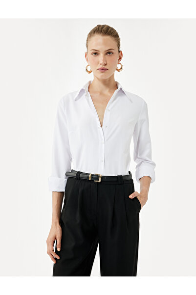 Koton White Women's Long Sleeve Shirt