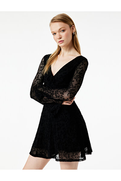 Koton Black Women's Tie Detail Overall