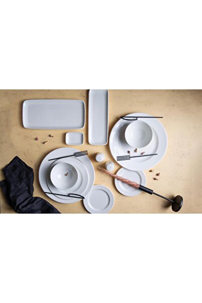 İD FİNE Quadro Rectangular Plate 37 cm Set of 6