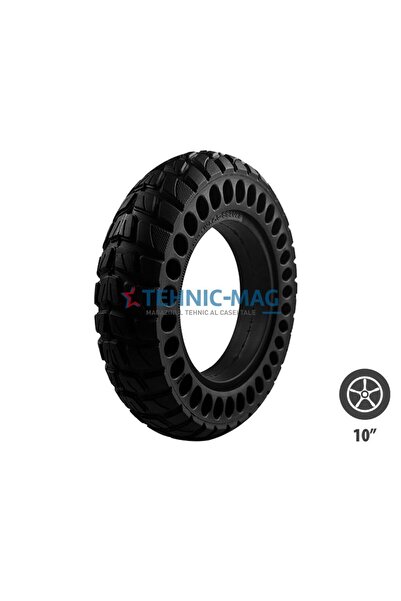 Wattiz Anvelopă solidă pentru trotinetă electrică 10x2.50 Offroad - Compatibilă cu Kugoo M4/M4 Pro