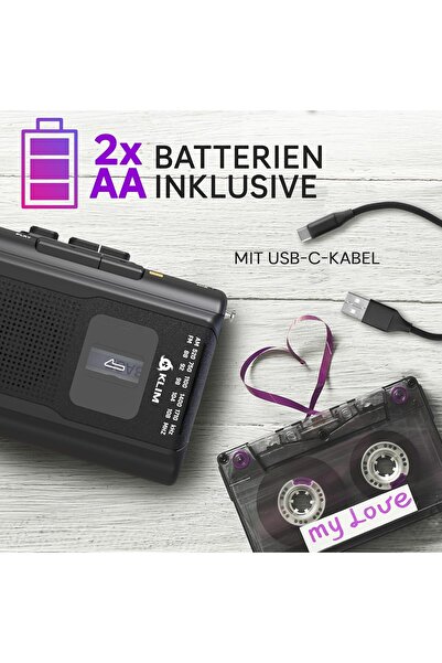 Klim Walkman K8 with AM/FM radio, built-in microphone and speaker, recording function