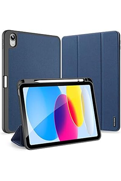 Generic iPad 10th Gen (10.9") Protective Case with Pencil Holder, Tri-fold, Auto Sleep/Wake – Blue