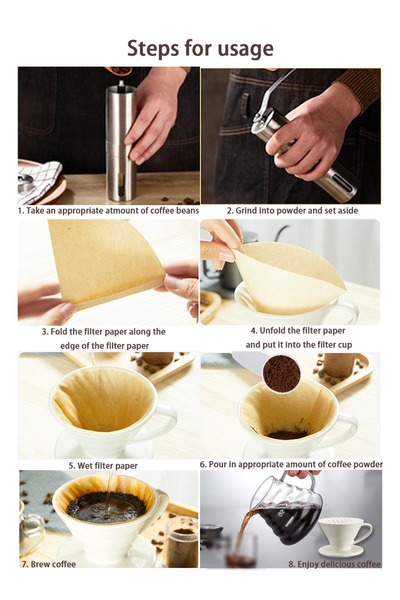 CHOIWIN V60 Coffee Set 6 Piece Coffee Drip Coffee Making Kit Premium Pour Over Manual Grinder Dripper