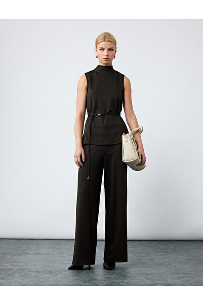 Koton بنطلون واسع الأرجل بني نسائي