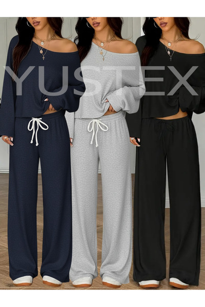 CAONNES Pachet de 3 pantaloni de trening de iarnă, negru, gri, bleumarin, cu ...