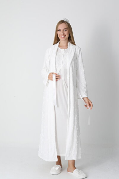 Lohusa Homewear Set de 2 cămăși de noapte pentru femei, cu design detaliat di...