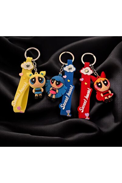 Store 3 Pieces Powerpuff Girl Silicone Keychain