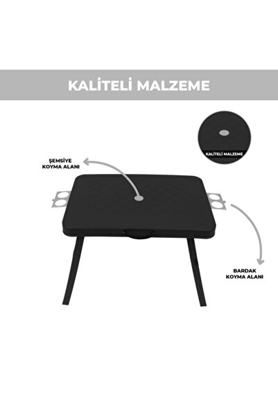 İnterlife Bardaklıklı Kamp Masası Büyük Boy Dayanıklı Kırılmaz Katlanır Pikni...