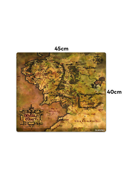 GlassPad Cam Mouse Pad - Middle Earth - Orta Dünya (LOTR) - Premium Temperli ...
