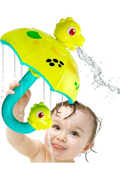 Generic Kids Bath Toy — Dinosaur Umbrella Sprinkler with Bubbles and Spinning Spray (Ages 2–6)