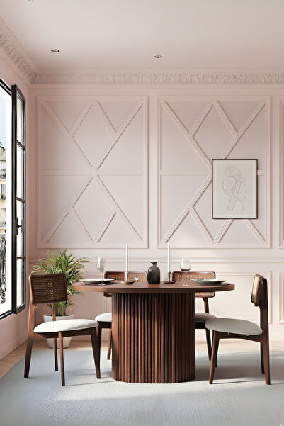 Woodenbend Mirla Oval Ceviz Rengi Ahşap 80x130 Ahşap Yemek Masası Takımı – 4 ...