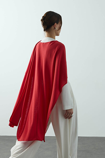 SENA GÜVEN Loop Pelerin Şal Kırmızı