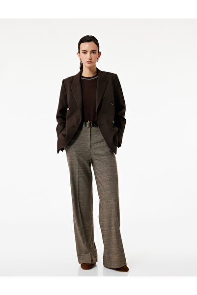Koton Brown Women's Plaid Pants