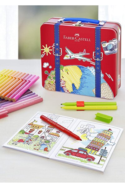 genernic Faber-Castell Connector Pens Tin Travel Case, 40-piece Multicolored, Medium