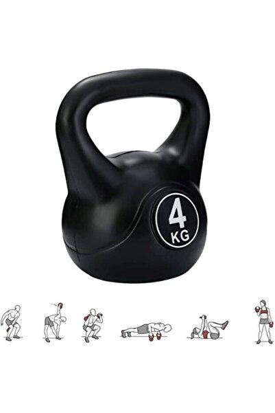 CKSpor 4KG Kettlebell Siyah – Crossfit, Kas ve Kol Egzersizi