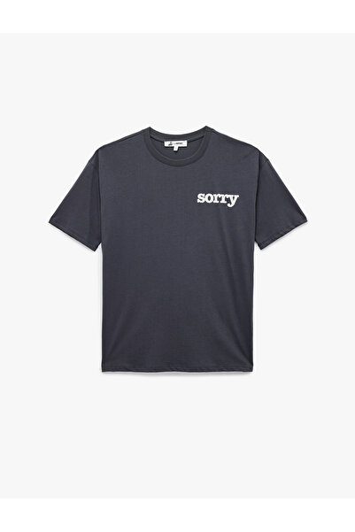 Koton تي شيرت رمادي مطبوع للنساء