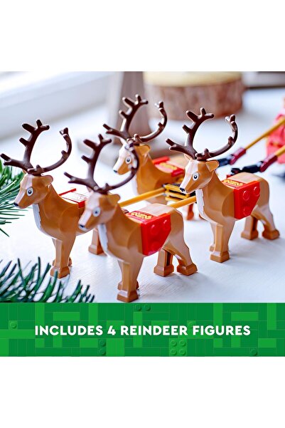 LEGO Santa's Sleigh 40499 Building Set with Minifigure and Reindeer Figures