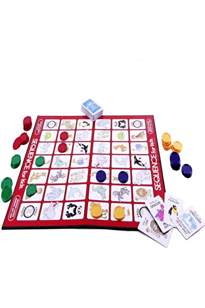 HALAMODO Sequence Junior Board Game (Cards, Box) - Ages 3+, 2-4 Players, Multicolor